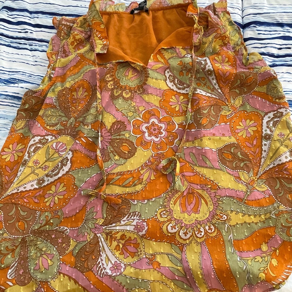 Jones New York Orange Sleeveless Top